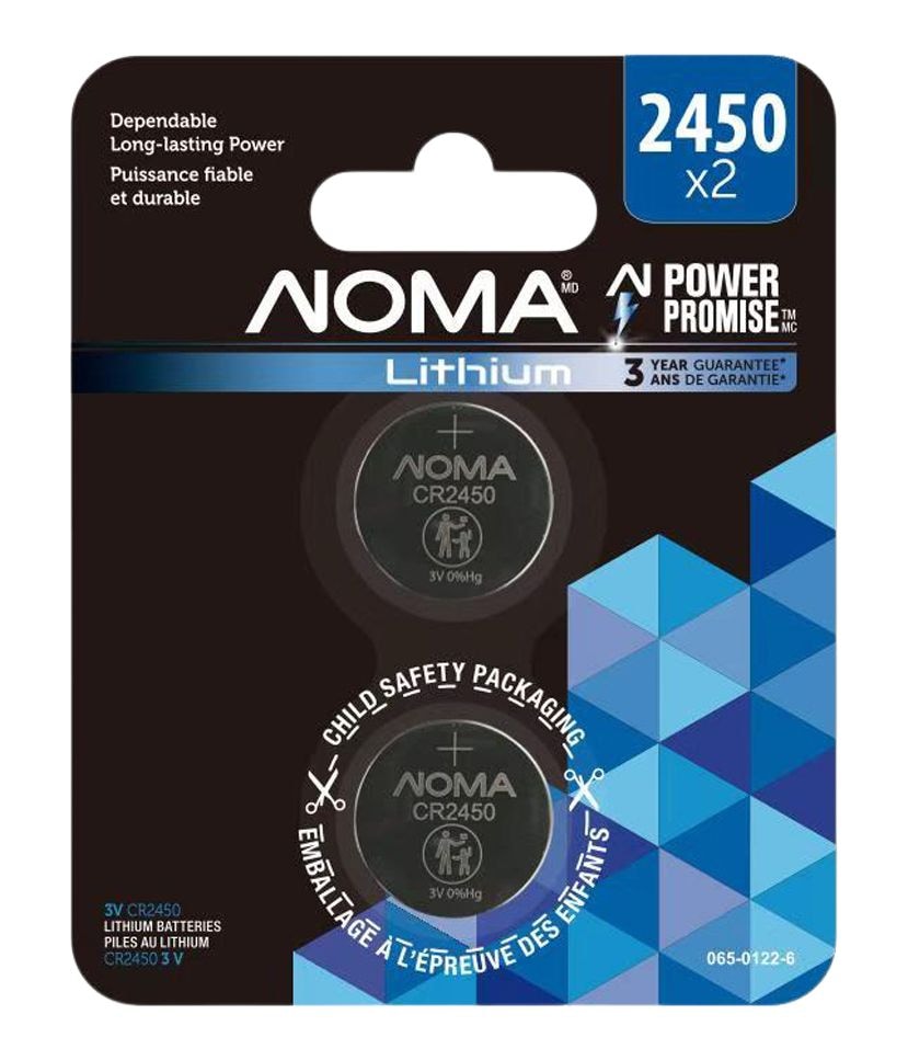 Noma CR2450 Lithium Battery, Long-Lasting Power, 2-pc