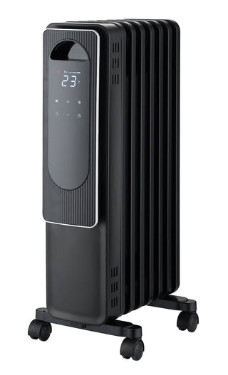 NOMA Digital Electric Oil-Filled Radiator Heater with Remote Control, 1500W, Black