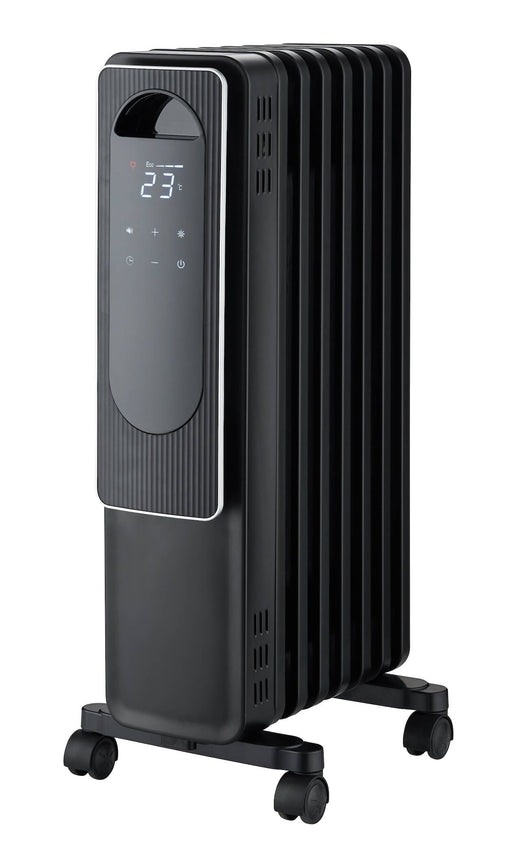 NOMA Digital Electric Oil-Filled Radiator Heater with Remote Control, 1500W, Black