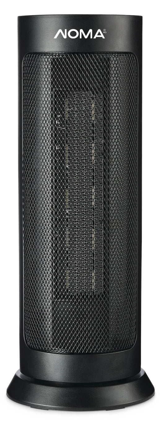NOMA Oscillating Digital Tower Ceramic Heater with Remote Control and Thermostat, Black, 18-in
