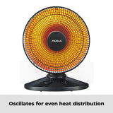 NOMA Oscillating Parabolic Dish Portable Radiant Electric Space Heater, 1000W, Black image 6