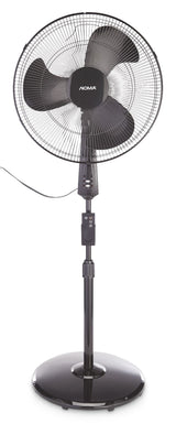 NOMA Oscillating Pedestal/Stand Fan with Remote Control, 3-Speed, Black, 18-in