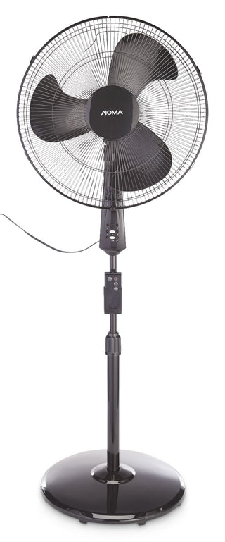 NOMA Oscillating Pedestal/Stand Fan with Remote Control, 3-Speed, Black, 18-in