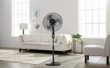 NOMA Oscillating Pedestal/Stand Fan with Remote Control, 3-Speed, Black, 18-in image 8