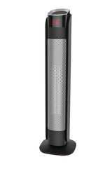 NOMA Oscillating Tower Ceramic Heater withRemote Control & Thermostat, 1500W, Black, 24-in
