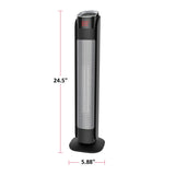 NOMA Oscillating Tower Ceramic Heater withRemote Control & Thermostat, 1500W, Black, 24-in image 4