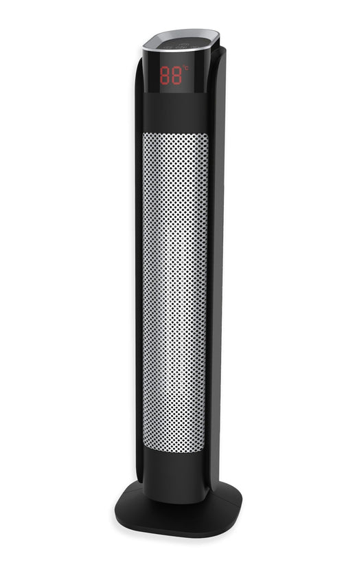 NOMA Oscillating Tower Ceramic Heater withRemote Control & Thermostat, 1500W, Black, 30-in