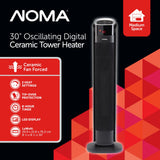 NOMA Oscillating Tower Ceramic Heater withRemote Control & Thermostat, 1500W, Black, 30-in image 6