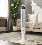NOMA Oscillating Tower Fan, Remote Control, 3-Speed, White, 45-in image 7