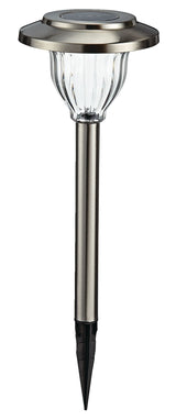 NOMA Outdoor Pure White LED Solar Stainless Steel Garden & Pathway Stake Lights, 10-Pk