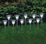 NOMA Outdoor Pure White LED Solar Stainless Steel Garden & Pathway Stake Lights, 10-Pk image 4
