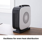 NOMA Portable Oscillating Portable Ceramic Space Heater withThermostat, 1500W, White image 8
