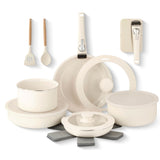 OB Gotham Steel Pots & Pan Set with Removable Handles, Cream, 18-pc image 2
