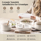 OB Gotham Steel Pots & Pan Set with Removable Handles, Cream, 18-pc image 6