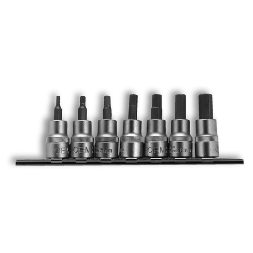 OEMTOOLS 3/8-in Drive SAE Hex Socket Set, 7-pc, Assorted Sizes, 44003