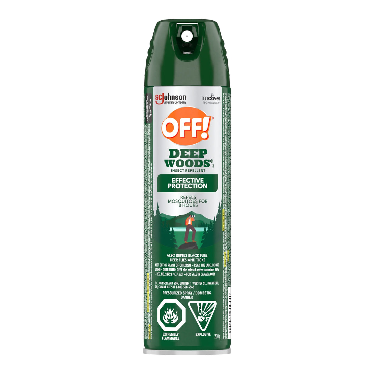 OFF! Deep Woods 8-Hour 25% DEET Bug Spray, 230-g