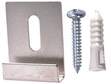 OOK Wide-Channel Mirror Clip, For Frameless Mirrors, Steel Construction, 20-lb Capacity, Silver, 4-pk