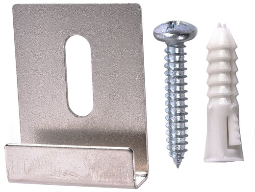 OOK Wide-Channel Mirror Clip, For Frameless Mirrors, Steel Construction, 20-lb Capacity, Silver, 4-pk