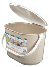 Orbis Plastic Compost Bin with Handle, White/Beige, 7-L image 3