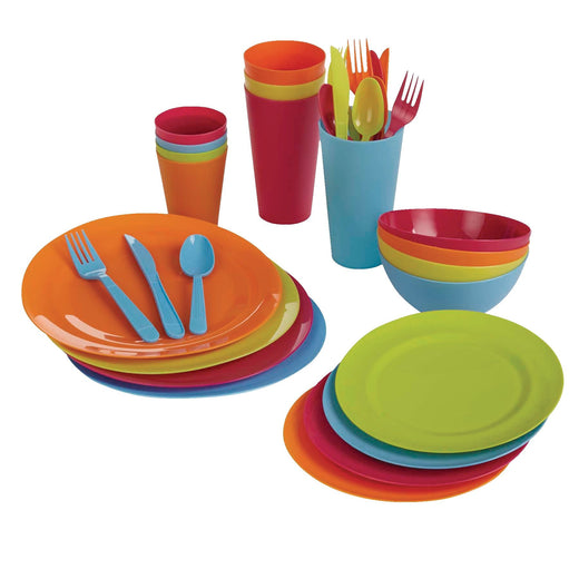 Outbound Acrylic Colourful Dinner Set, 33-pc