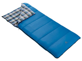 Outbound Comfort 5°C Insulated Cotton Lined Mild Weather Sleeping Bag with Compression Sack, Blue