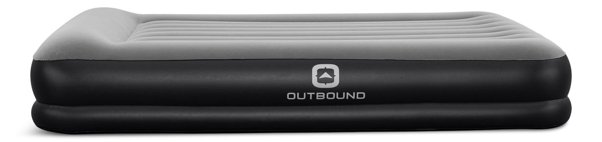 Outbound Double High Flocked Airbed, Queen, Grey