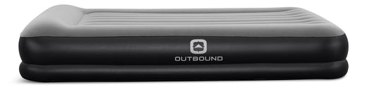 Outbound Double High Flocked Airbed, Queen, Grey