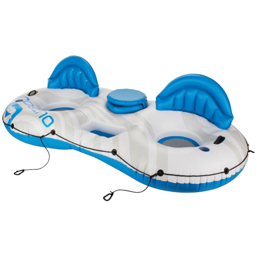 Outbound Inflatable Lake Connectable Tube, 2-Person, White/Blue