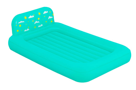 Outbound Kids' Single-High Airbed/Air Mattress with Headboard, Blue