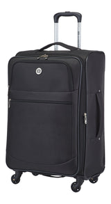 Outbound Softside Spinner Wheel Medium Travel Luggage Suitcase, Black, 24-in