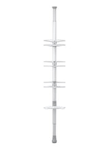 OXO Aluminum Quick Extend Tension Pole Shower Caddy, Grey, 9-ft