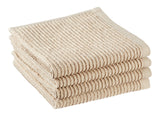 PADERNO All-Purpose Ribbed Cotton Terry Square Dish Cloths, Beige, 4-pk