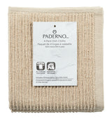 PADERNO All-Purpose Ribbed Cotton Terry Square Dish Cloths, Beige, 4-pk image 3
