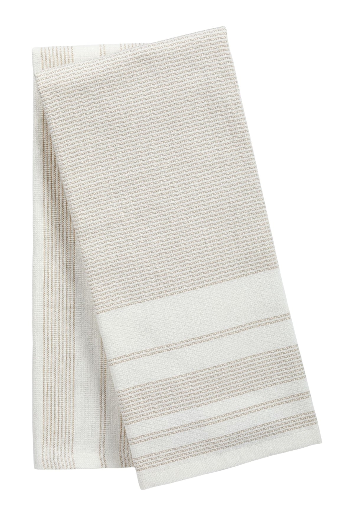 PADERNO All-Purpose Striped Cotton Kitchen Towels, Beige, 2-pk