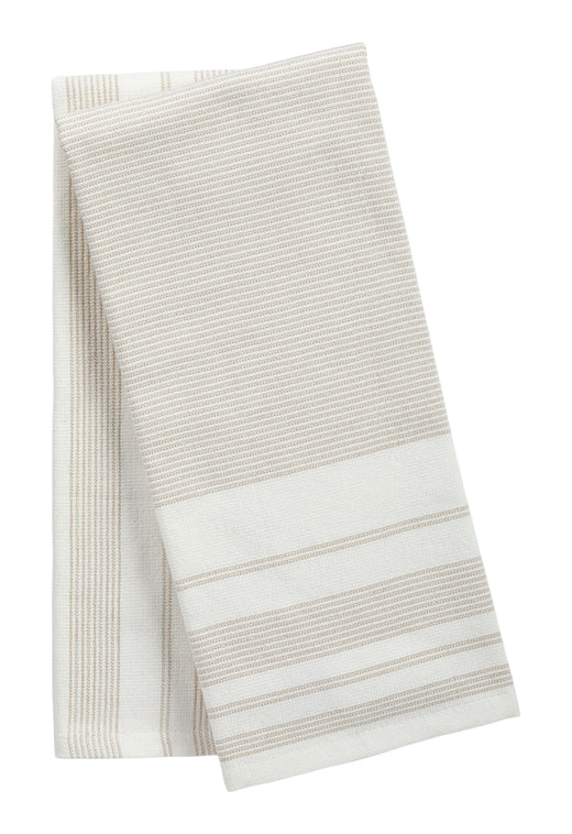 PADERNO All-Purpose Striped Cotton Kitchen Towels, Beige, 2-pk