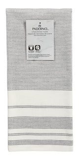 PADERNO All-Purpose Striped Cotton Terry Kitchen Towels, Grey, 2-pk image 2