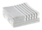 PADERNO All-Purpose Striped Cotton Terry Square Dish Cloths, Grey, 4-pk