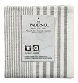 PADERNO All-Purpose Striped Cotton Terry Square Dish Cloths, Grey, 4-pk image 3