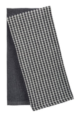 PADERNO All-Purpose Two-Tone Cotton Kitchen Towels, Black, 2-pk