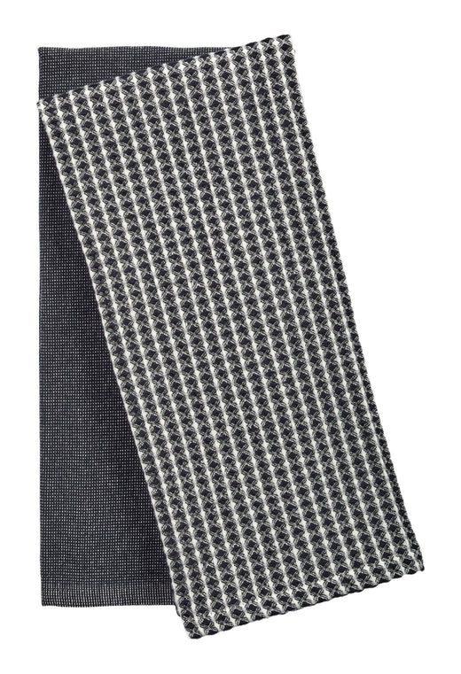 PADERNO All-Purpose Two-Tone Cotton Kitchen Towels, Black, 2-pk