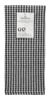 PADERNO All-Purpose Two-Tone Cotton Kitchen Towels, Black, 2-pk image 2