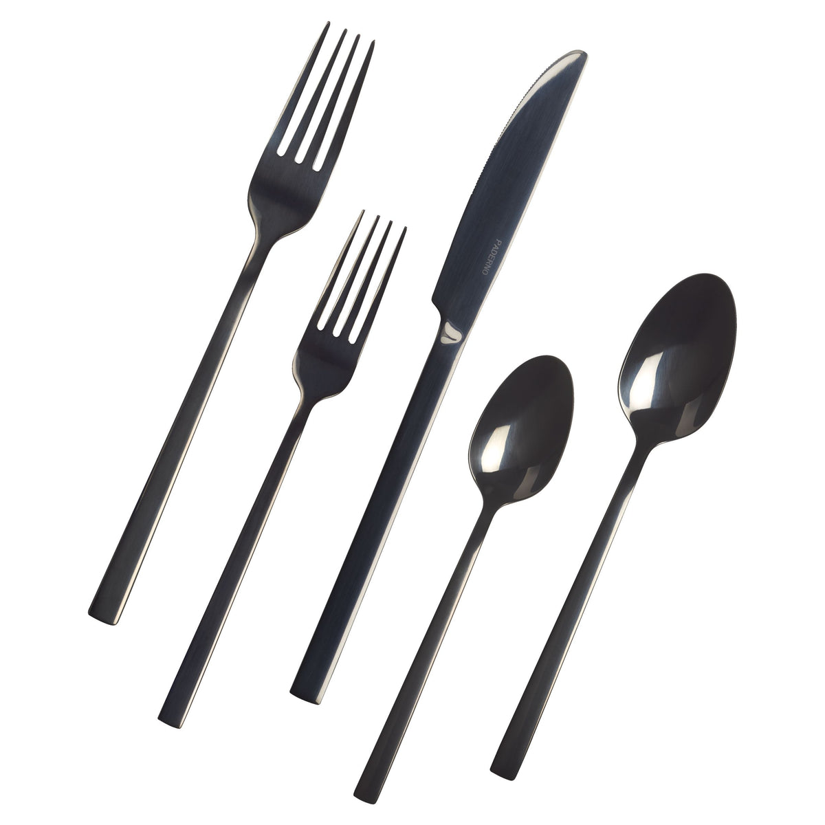 PADERNO Belvedere Stainless Steel Flatware Set, Serves 4, 20-pc, Black