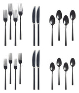 PADERNO Belvedere Stainless Steel Flatware Set, Serves 4, 20-pc, Black image 2