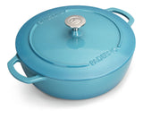 PADERNO Braiser, Durable Cast Iron, Oven Safe, Atlantic Blue, 5-qt image 3