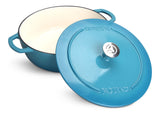 PADERNO Braiser, Durable Cast Iron, Oven Safe, Atlantic Blue, 5-qt image 4
