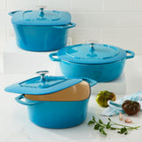PADERNO Braiser, Durable Cast Iron, Oven Safe, Atlantic Blue, 5-qt image 7
