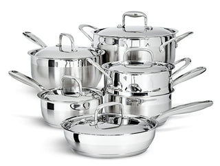 PADERNO Canadian Classic Stainless Steel Cookware Set, Dishwasher & Oven Safe, 11-pc