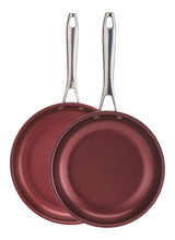 PADERNO Canadian Signature Stainless Steel Non-Stick Frying Pan, Dishwasher & Oven Safe, Burgundy, 24cm & 28cm, 2-pk image 6