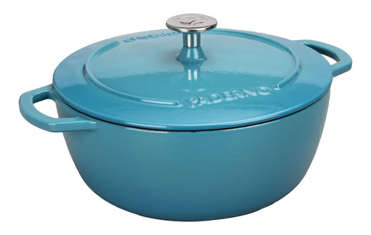PADERNO Cast Iron Dutch Oven, Atlantic Blue, 4.7-L