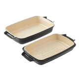 PADERNO Ceramic Roaster Set, Grey, 15 x 8.5-in, 2-pk image 2